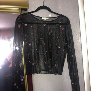 Mesh floral long sleeve